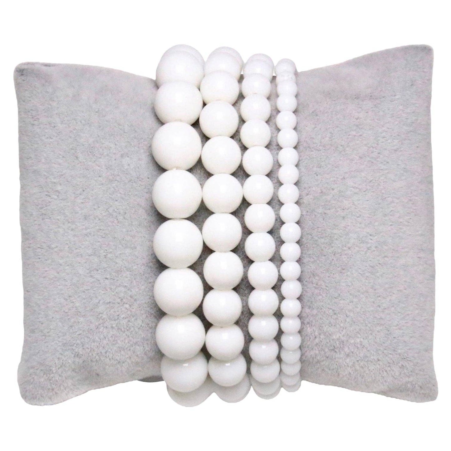 Vit Agat Armband