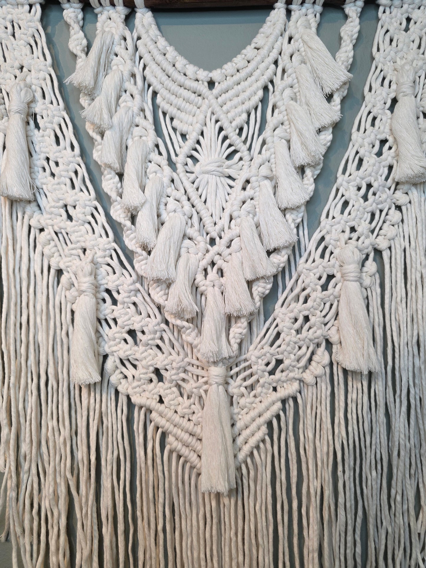Väggbonad Tassle 79x48: Naturell Vit