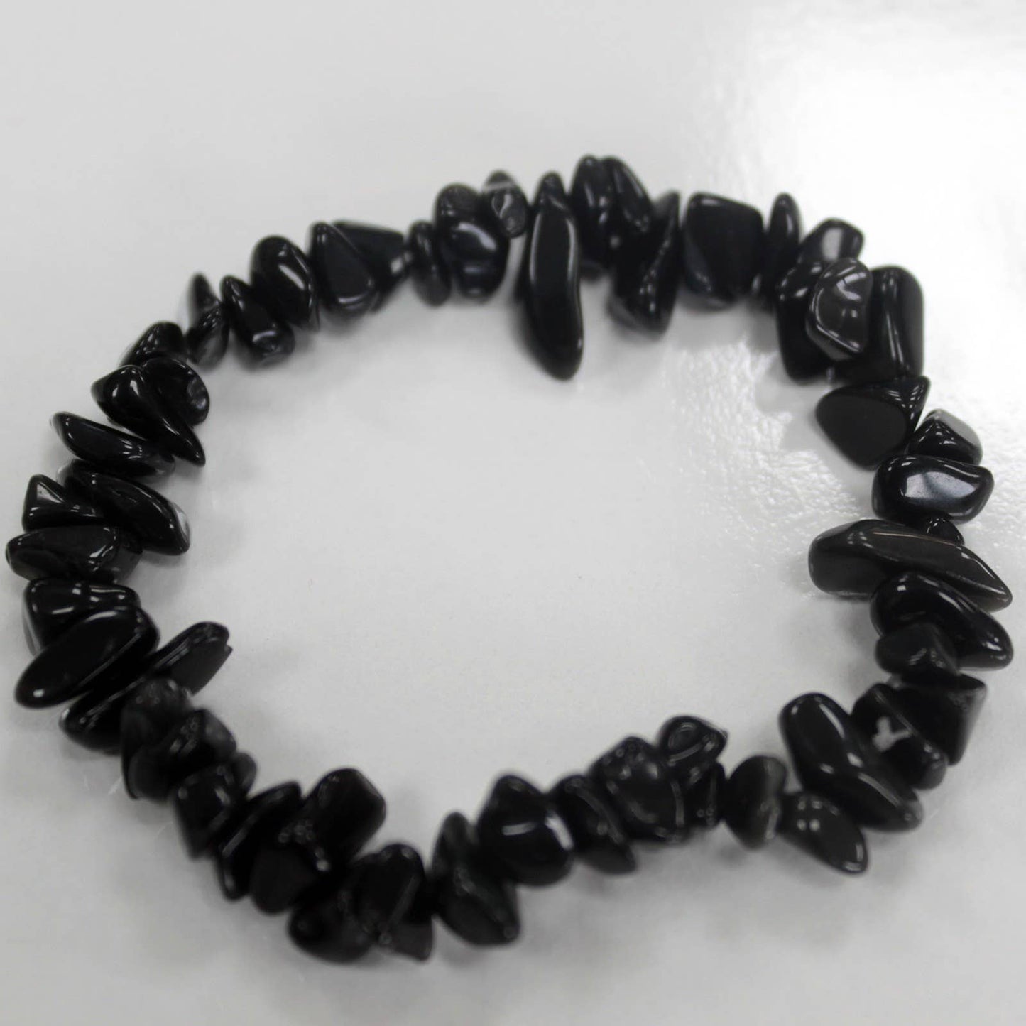 Svart Agate Chips Armband