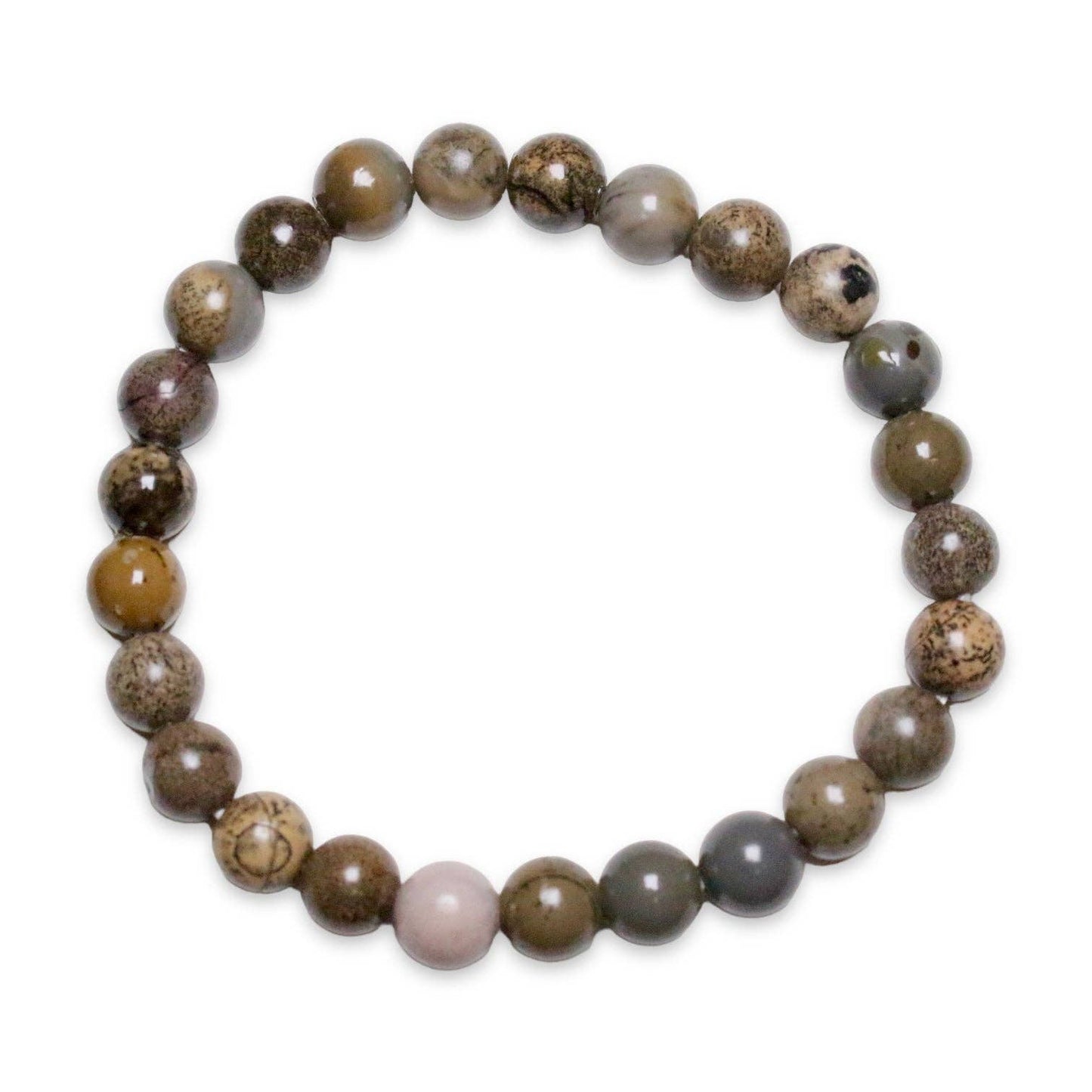 Jasper monokrom A armband herrstorlek: 8 mm