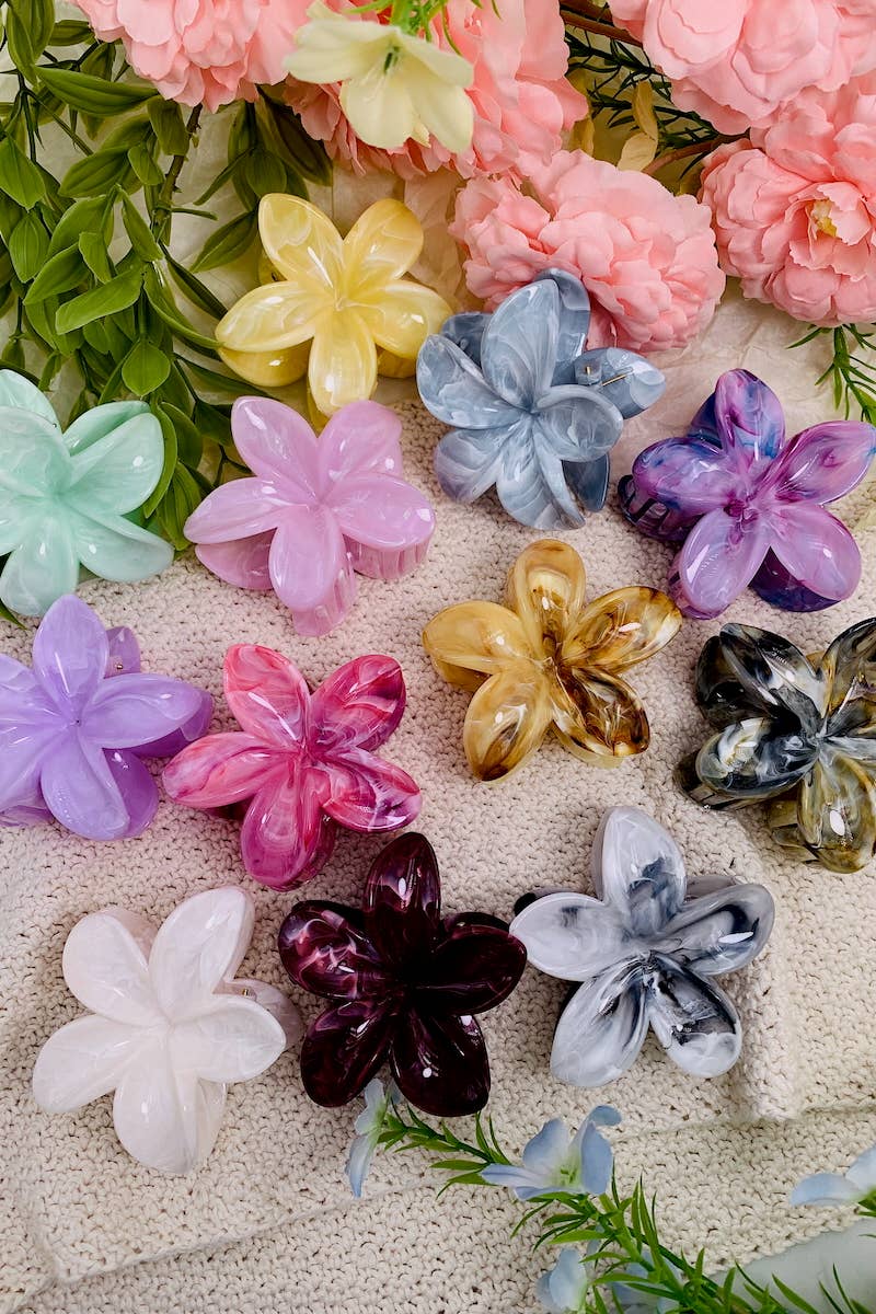 Blomformad hårklämma: Lila