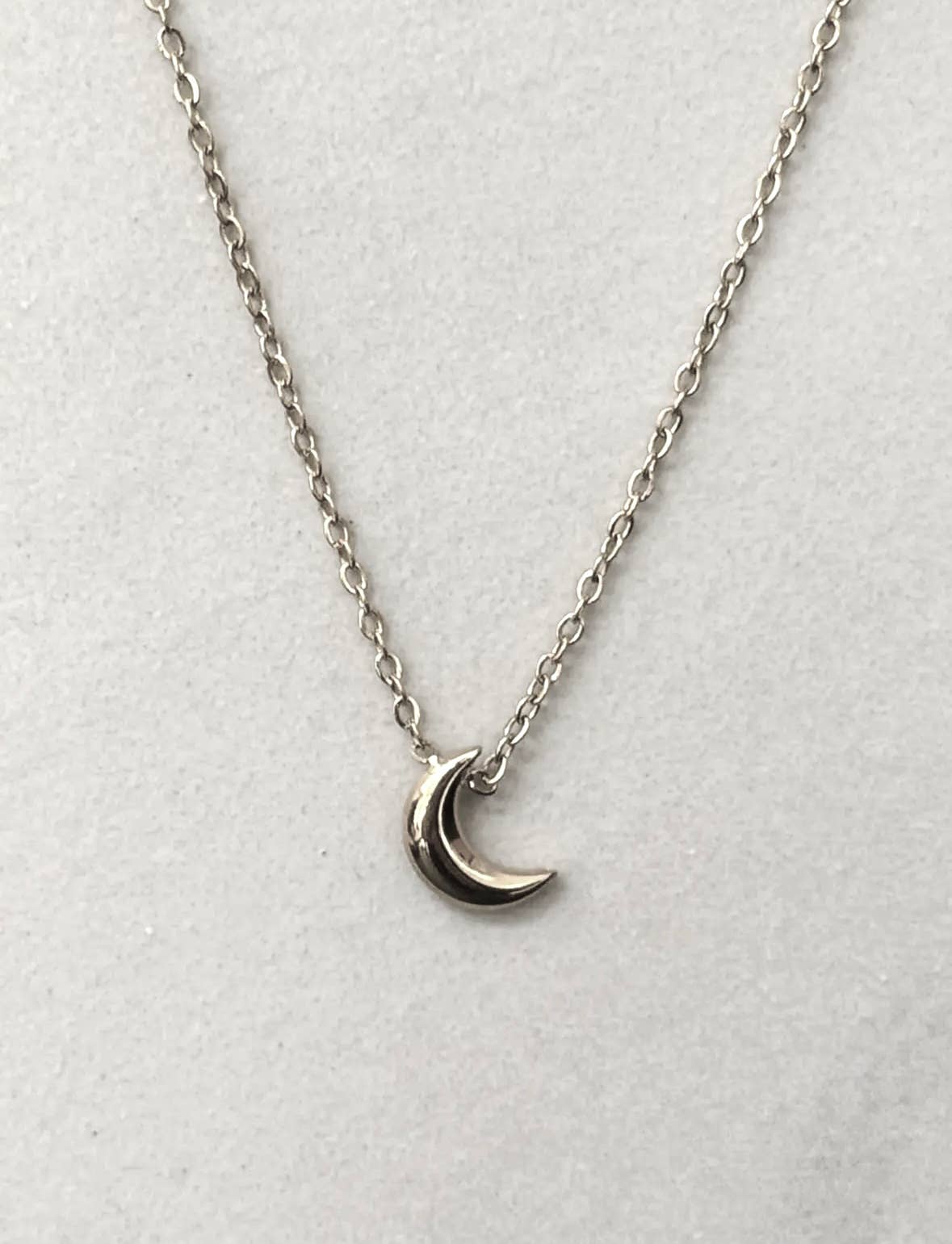 Minimalistiskt mån-halsband: Silver