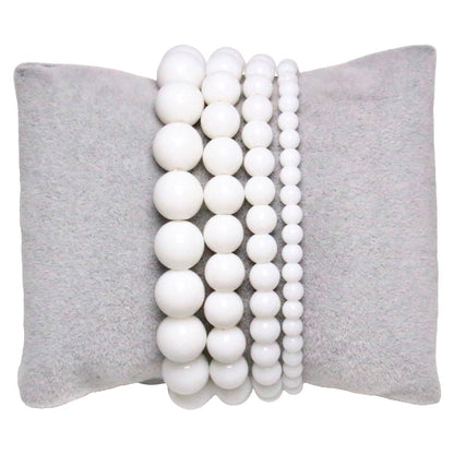 Vit Agat Armband
