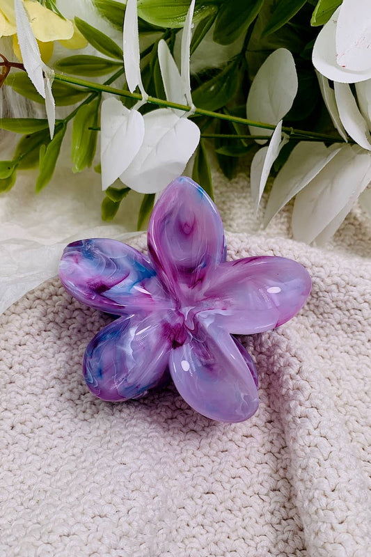 Blomformad hårklämma: Lila
