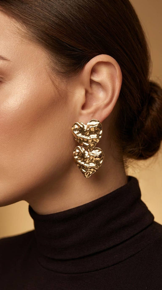 Double Heart Örhängen