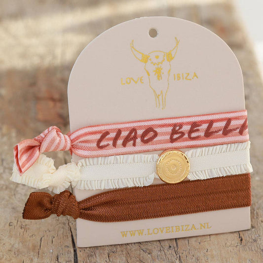 Ciao Bella-Elastiska hårband 3st med smyckedetalj