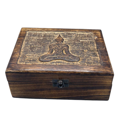 Buddha Handsnidad Träskrin L