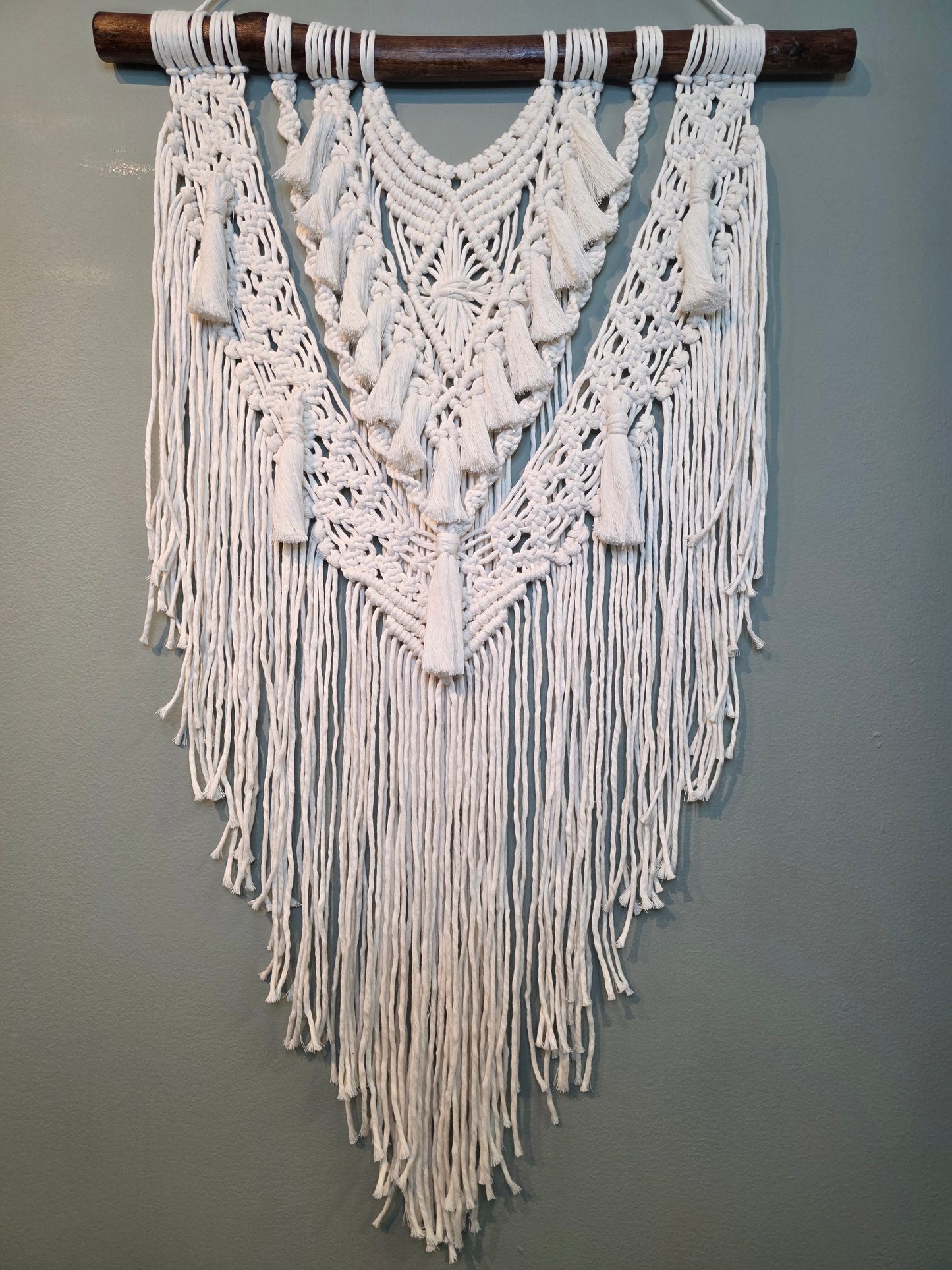 Väggbonad Tassle 79x48: Naturell Vit