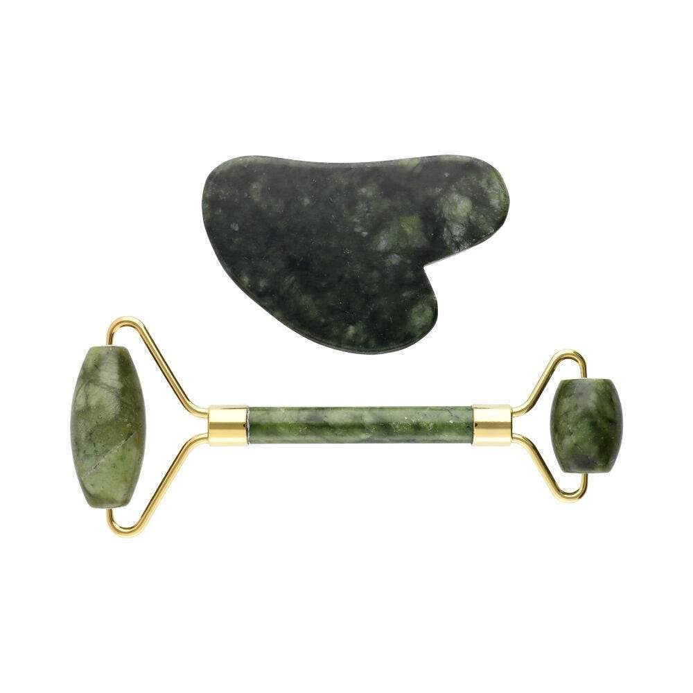 Gua Sha och Jade Roller Massager set