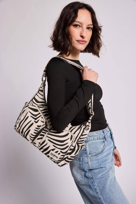Multipocketväska Emile Tiger off-white