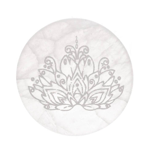 Lotusblomma Selenit Rund Platta