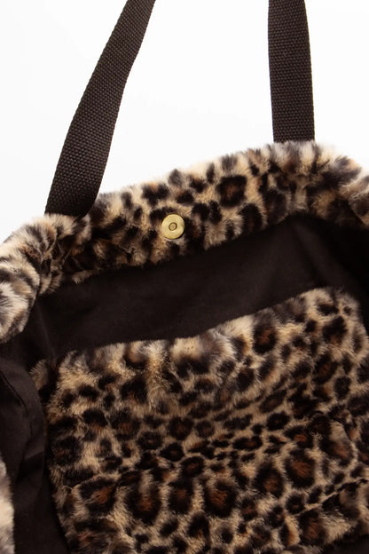 Claude shoppingväska i fuskpäls Leopard