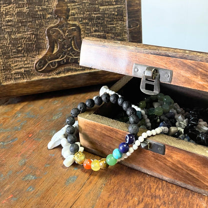 Buddha Handsnidad Träskrin