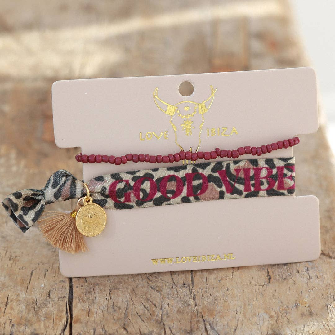 Good vibes only-Armband med elastiskt band