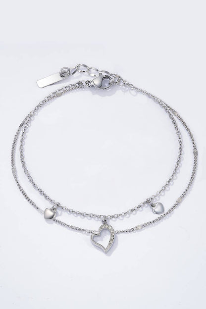 Armband 3 Hjärtan -  Rostfritt stål/silver