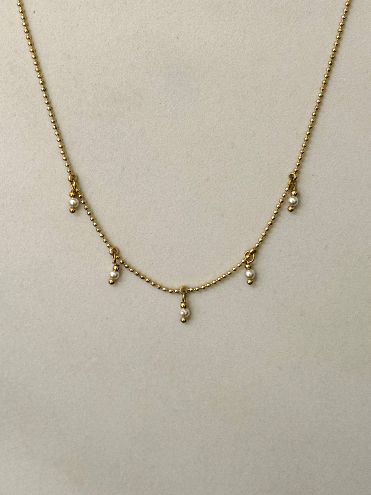 Minimal Bohem Halsband: Vit