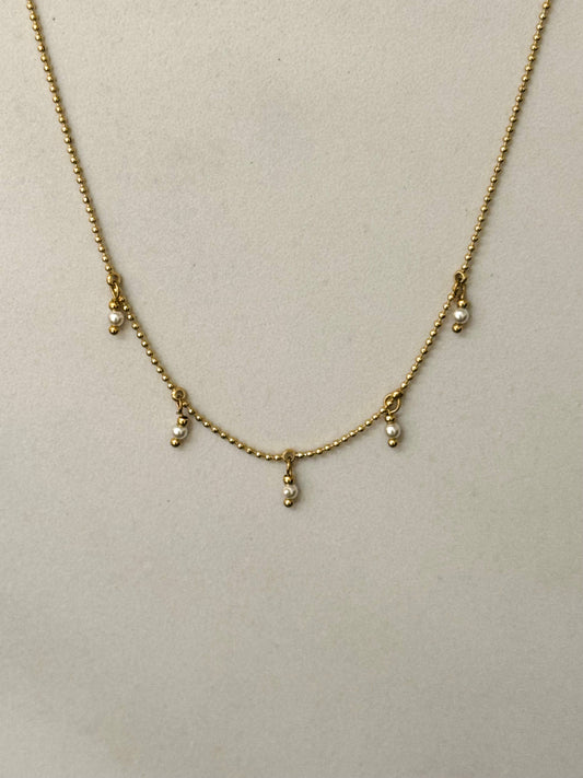 Minimal Bohem Halsband: Vit