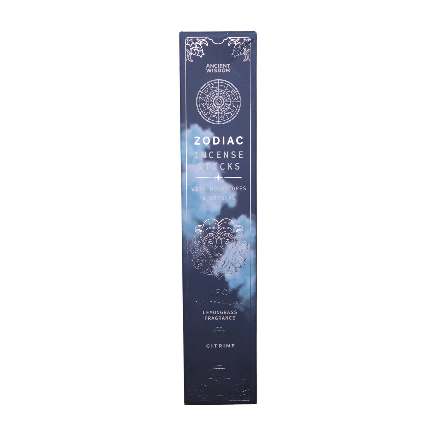 Zodiac Rökelse Med Kristall-Lejonet/Citrine/Lemongrass