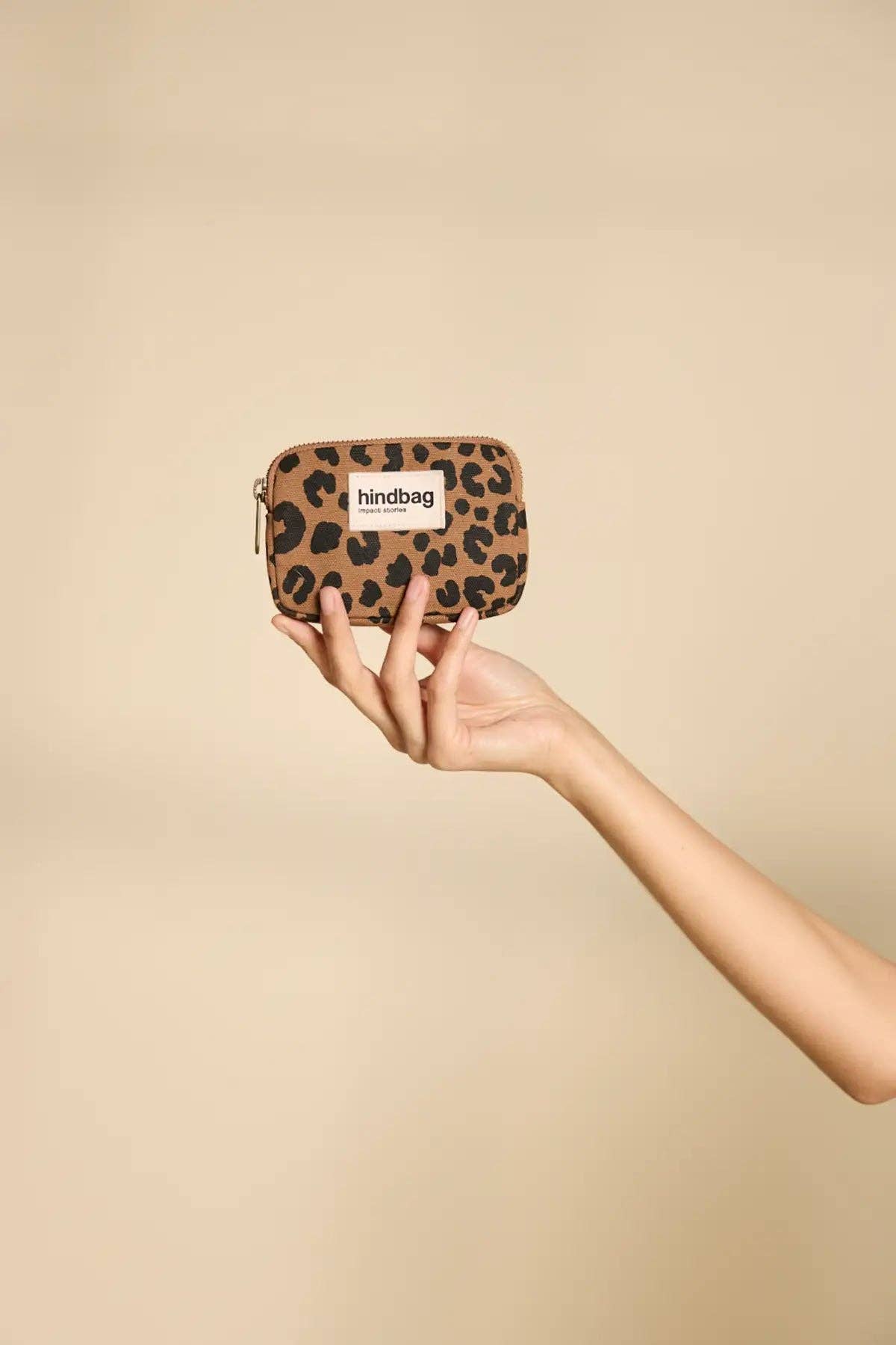 Lili Leopard Sand plånbok