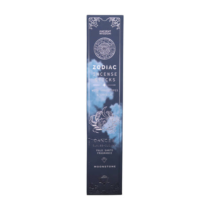 Zodiac Rökelse Med Kristall-Kräftan/Moonstone/Palo Santo