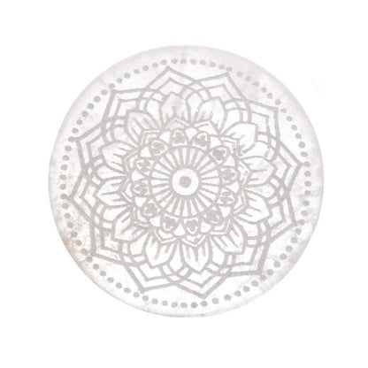 Mandala Rund Selenit Platta