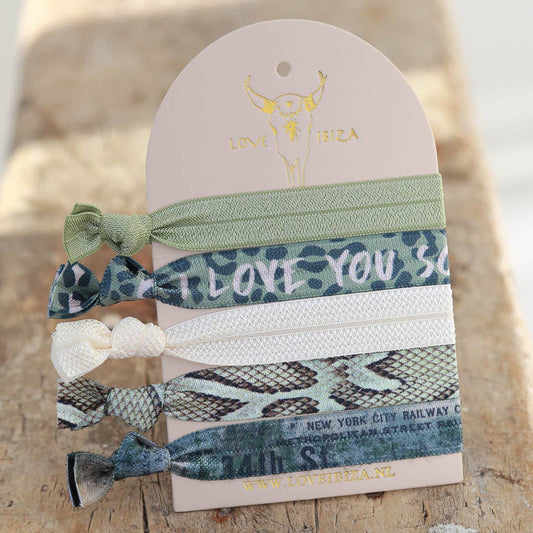 I love you so much-Elastiska hårband 5st