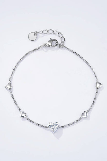 Gnistrande Hjärta - Armband i rostfritt stål/Silver