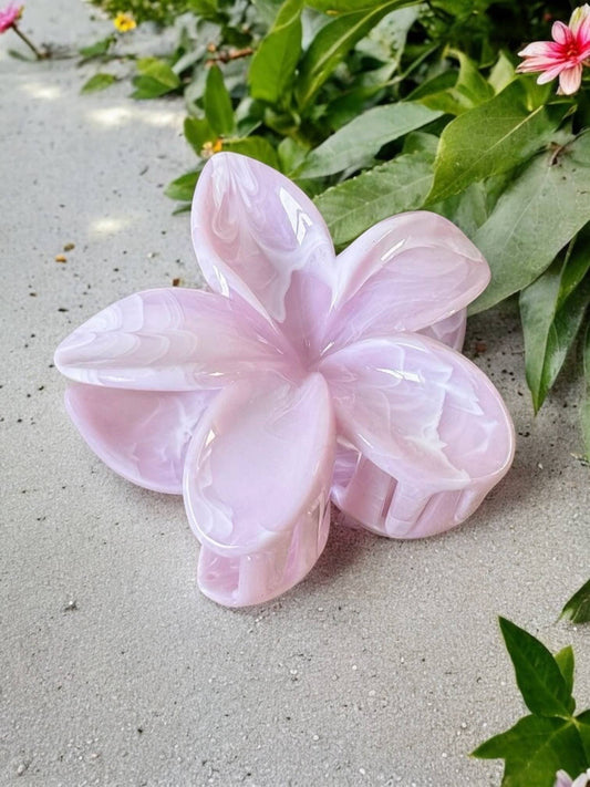 Blomformad hårklämma: Rosa