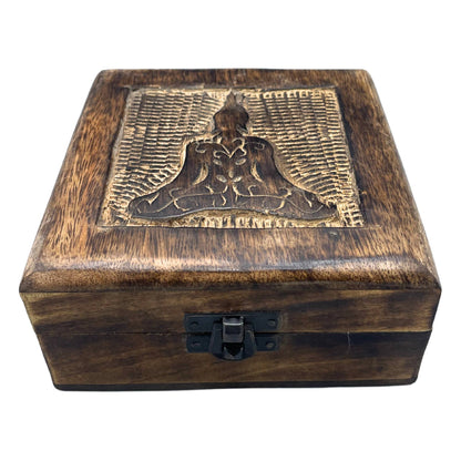 Buddha Handsnidad Träskrin