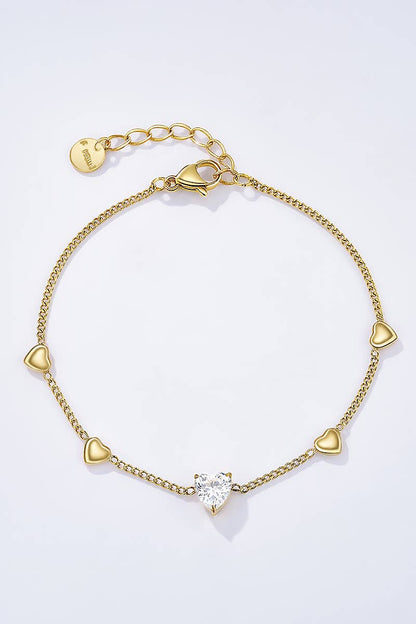 Gnistrande hjärta - Armband i Rostfritt stål/Guld