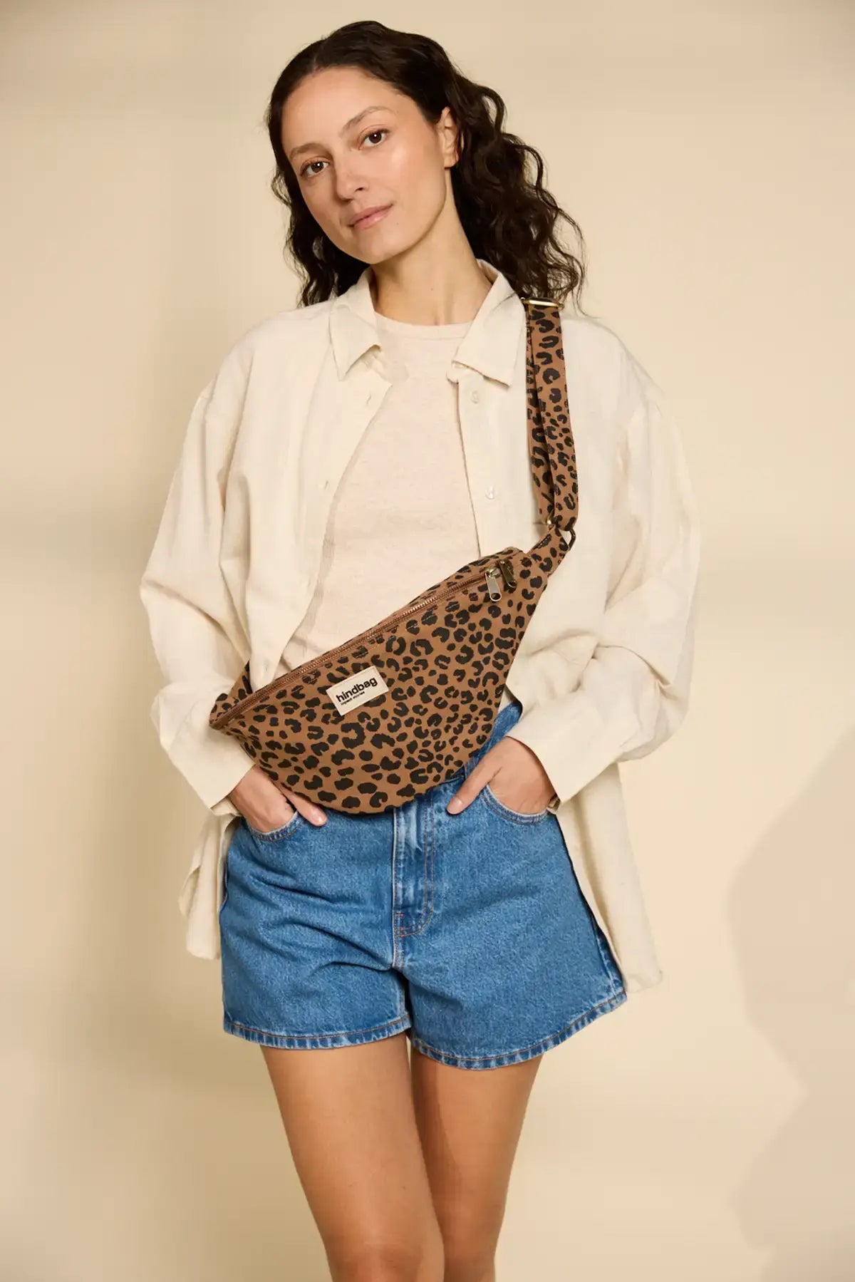 Sasha midjeväska Leopard Sand