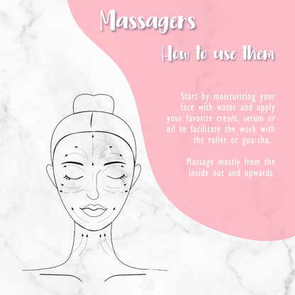 Gua Sha-massager i rosenkvarts – 5,5 x 8 cm