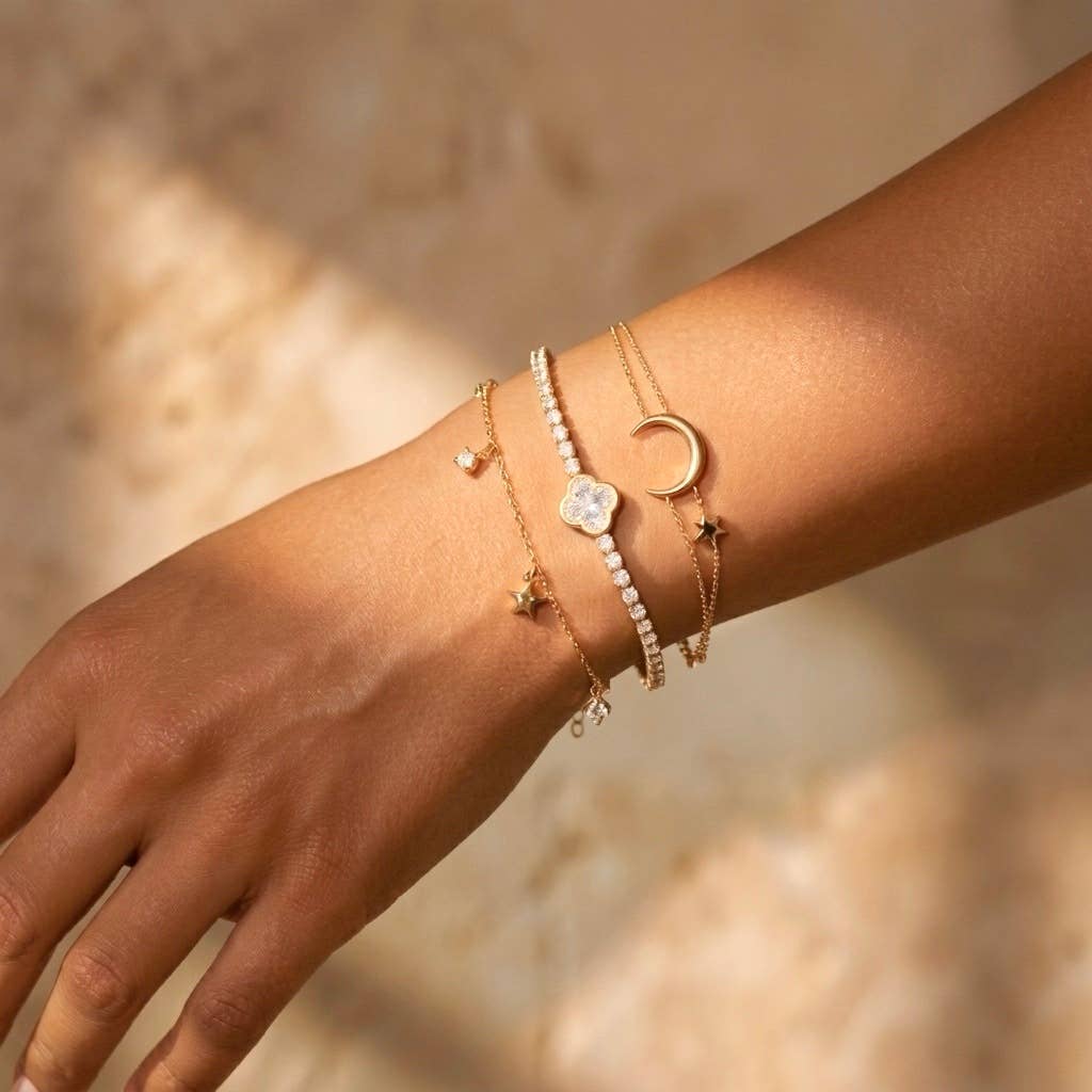 Moon Star Armband i Rostfritt Stål/Silver