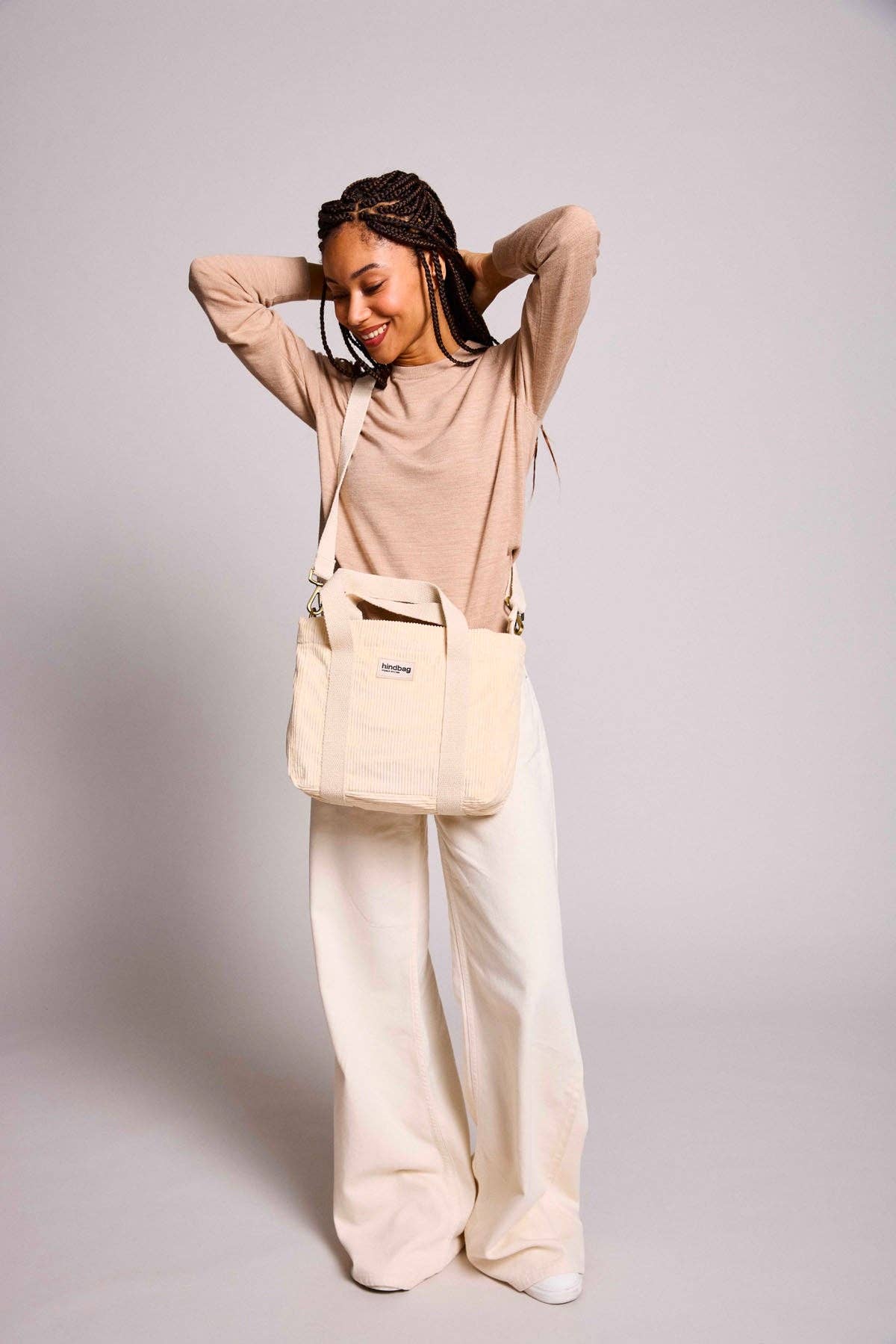 Mini Cabas Louise Sammet Beige