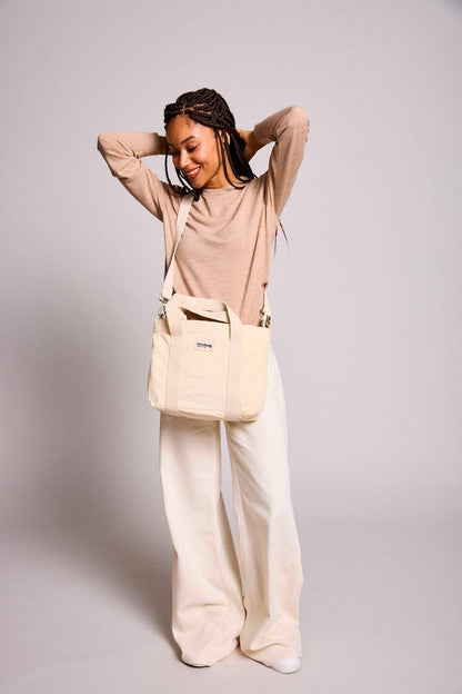 Mini Cabas Louise Sammet Beige