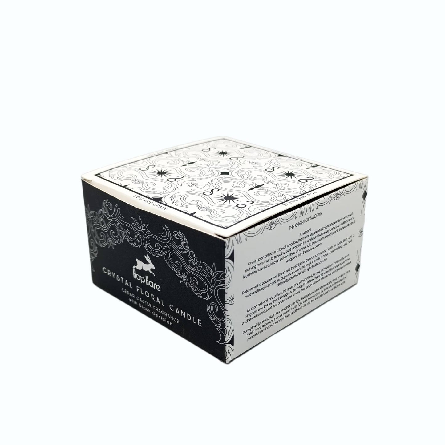 Hop Hare Kristall Ljus med Svart Obsidian: The Knight of Swords
