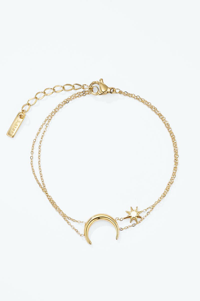 Moon Star Armband i Rostfritt Stål/Guld