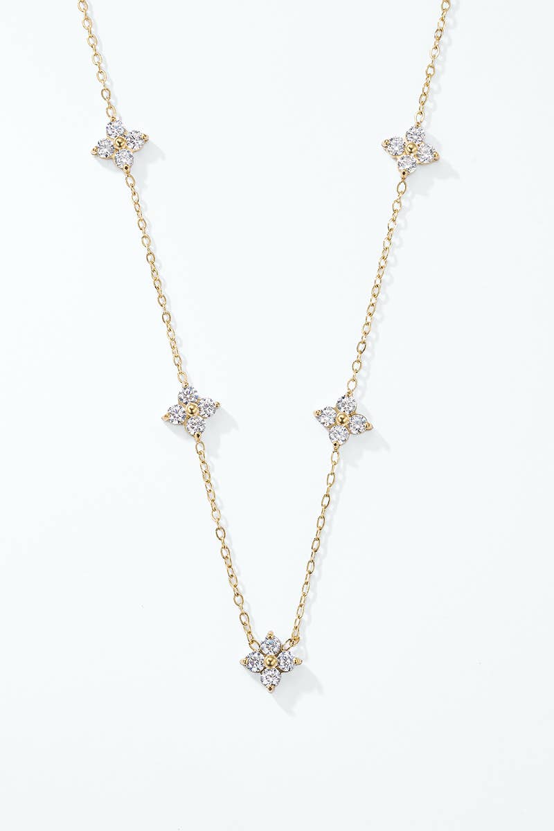 Halsband Blomma - Rostfritt stål/Guld
