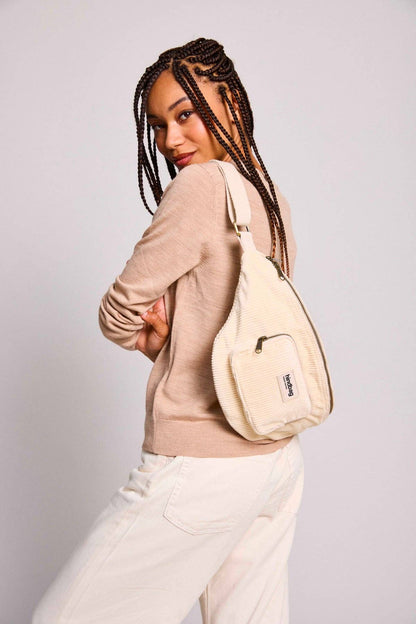 Sofia midjeväska i Beige Sammet