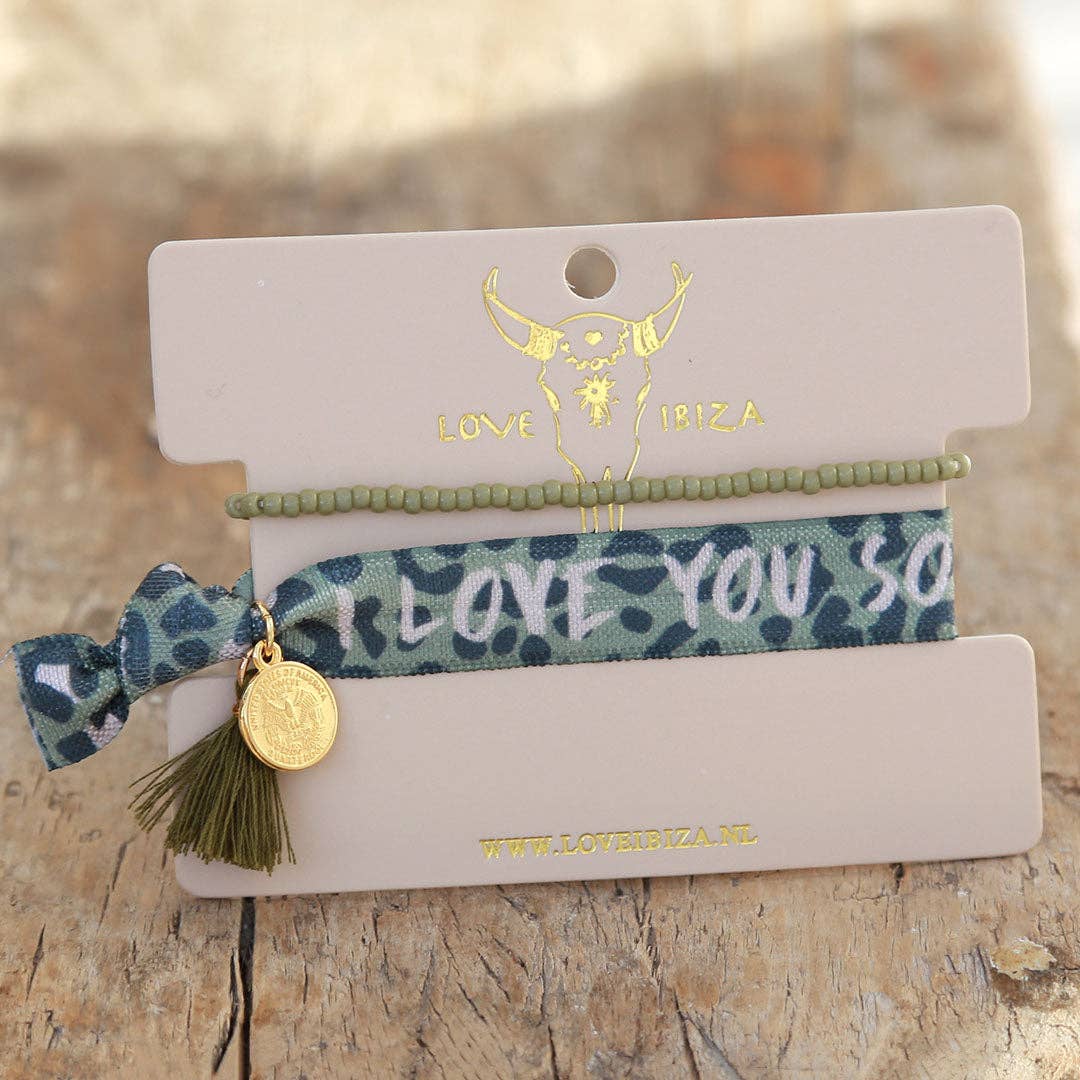 I Love you so much-Armband med elastisk band
