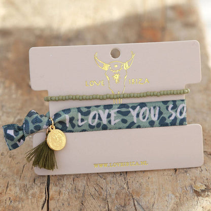 I Love you so much-Armband med elastisk band
