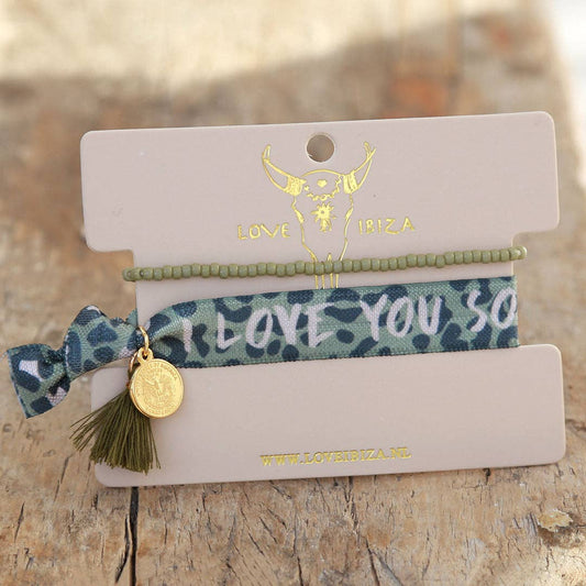 I Love you so much-Armband med elastisk band
