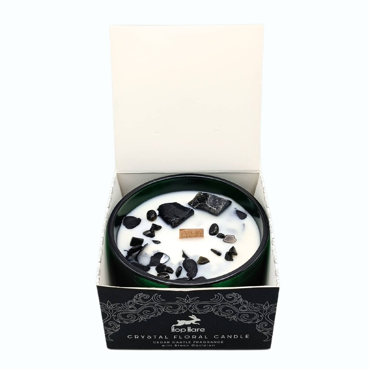 Hop Hare Kristall Ljus med Svart Obsidian: The Knight of Swords