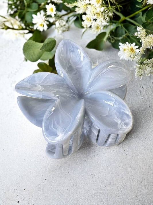 Blomformad hårklämma: Blå