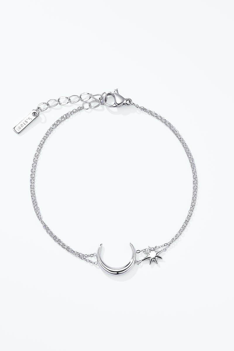 Moon Star Armband i Rostfritt Stål/Silver