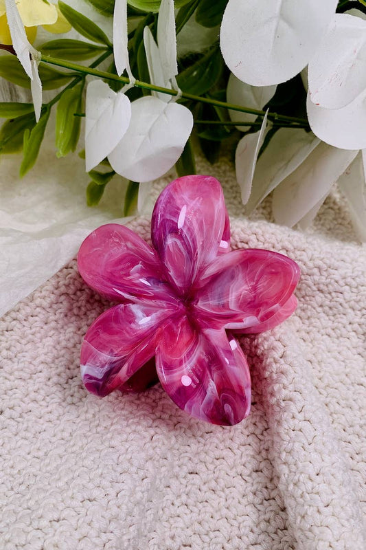 Blomformad hårklämma: Fuchsia