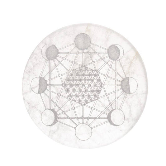 Månsfas Rund Selenit Platta